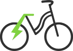 Black icon of bicycle