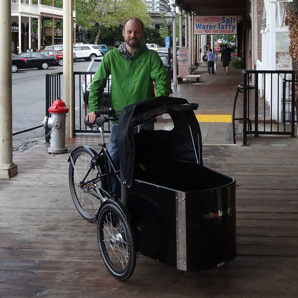 Man with cargo bike