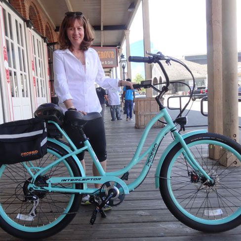 Roberta with pedego bike