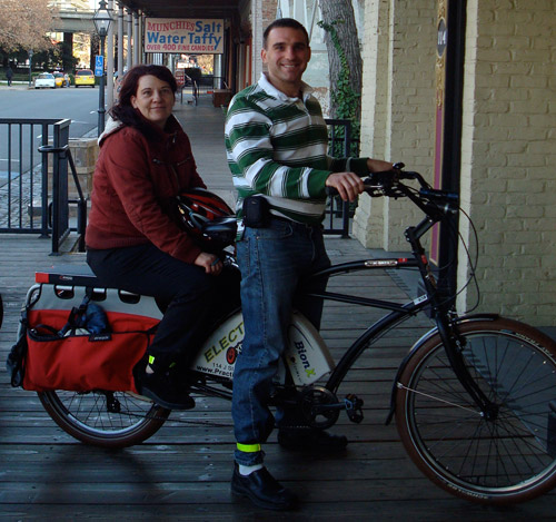 mom and cassidy on xtracycle