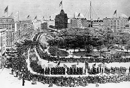 Old photo of labor day parade