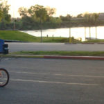 person riding on road