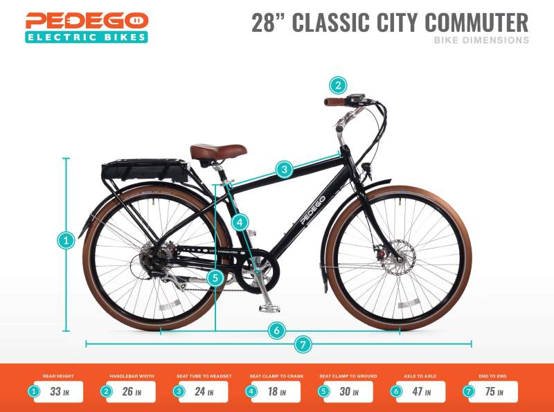 Pedego Classic City Commuter Dimensions