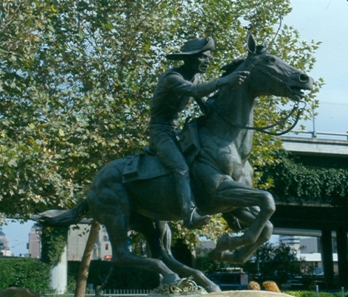 Pony express rider statue