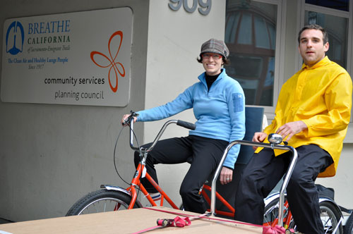 Saba and cassidy on bikes